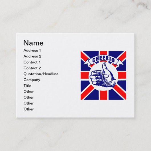 Vintag Cheerio Visitenkarte (Vorderseite)