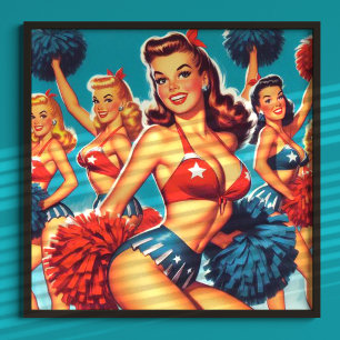 Vintag Cheerleader Girls Poster