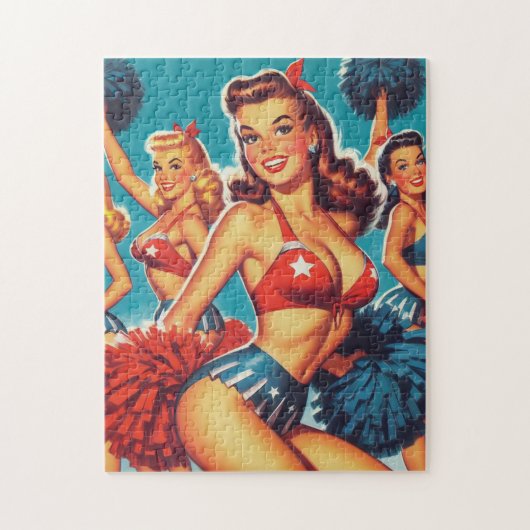Vintag Cheerleader Girls Puzzle (Vertikal)