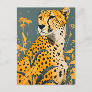 Vintag Cheetah Postkarte