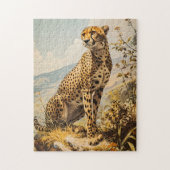 Vintag Cheetah Puzzle (Vertikal)