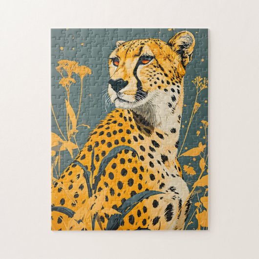 Vintag Cheetah Puzzle (Vertikal)