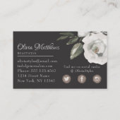 Vintag Cherish White Floral Social Media Visitenkarte (Rückseite)
