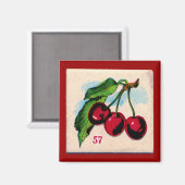 Vintag Cherries Game Card Magnet (Vorderseite/Rückseite)
