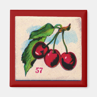 Vintag Cherries Game Card Magnet