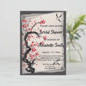 Vintag Cherry Blossom Brautparty Einladung (Stehend Vorderseite)