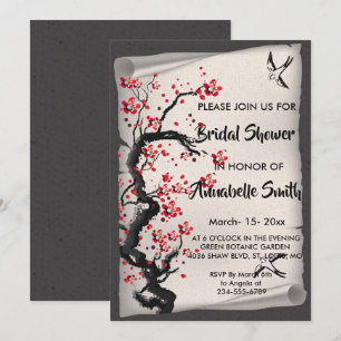 Vintag Cherry Blossom Brautparty Einladung