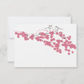 Vintag Cherry Blossom Chickadee Wedding RSVP Karte (Rückseite)
