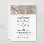 Vintag Cherry Blossom Elegante Hochzeit der Blumen Einladung (Vorderseite)