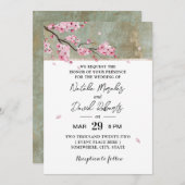Vintag Cherry Blossom Elegante Hochzeit der Blumen Einladung (Vorne/Hinten)