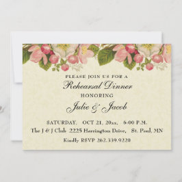 Vintag Cherry Blossom Hochzeit Probe Dinner Einladung