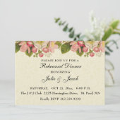 Vintag Cherry Blossom Hochzeit Probe Dinner Einladung (Stehend Vorderseite)