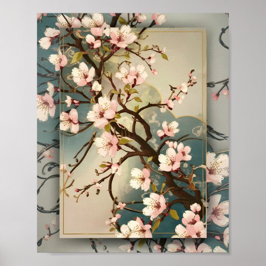 Vintag Cherry Blossom Poster (Vorne)
