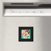 Vintag Cherry Blossom Sakura Japanischer Kunstanim Magnet (In Situ (Geschirrspüler))