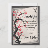 Vintag Cherry Blossom vielen Dank Einladung (Vorderseite)