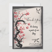 Vintag Cherry Blossom vielen Dank Einladung (Vorderseite)