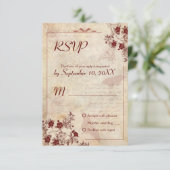 Vintag Cherry Blossom Wedding RSVP Einladung (Stehend Vorderseite)