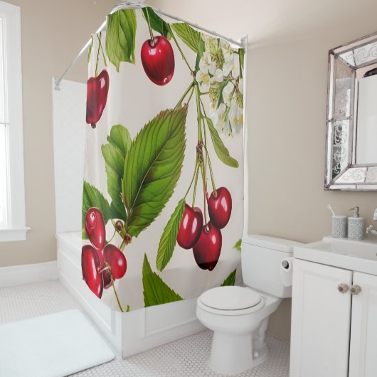 Vintag Cherry Illustration Duschvorhang (Beispiel)