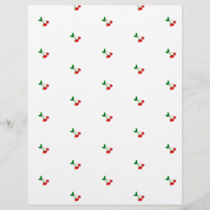 Vintag Cherry Stems Scrapbook Paper