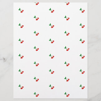 Vintag Cherry Stems Scrapbook Paper