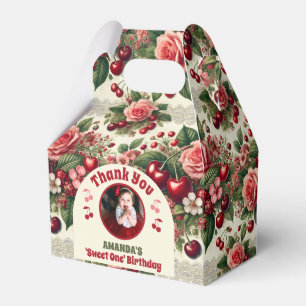 Vintag Cherry 'Sweet One' 1. Geburtstag Foto Geschenkschachtel