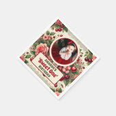 Vintag Cherry 'Sweet One' 1. Geburtstag Foto Serviette (Ecke)