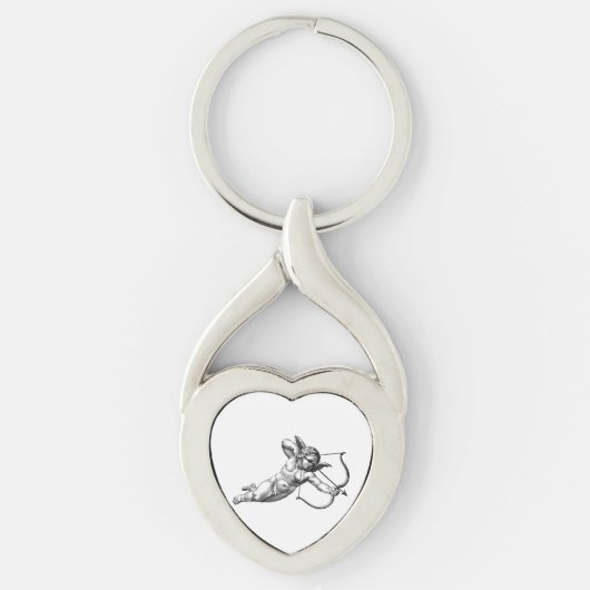 Vintag Cherub Cupid Liebe Schlüsselanhänger (Vorderseite)