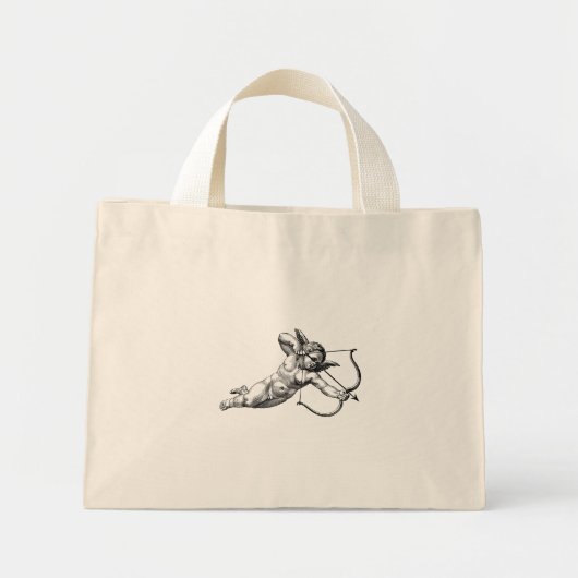 Vintag Cherub Cupid Liebe Struck Mini Stoffbeutel (Vorne)