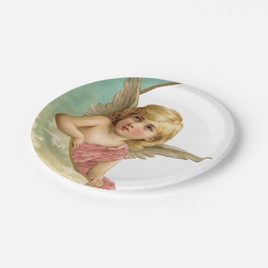 Vintag Cherub Moon Pappteller (Schrägansicht)