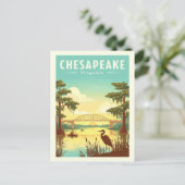 Vintag Chesapeake Virginia Postkarte (Stehend Vorderseite)