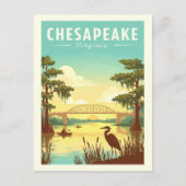 Vintag Chesapeake Virginia Postkarte (Vorderseite)