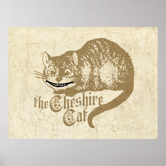 Vintag Cheshire Cat Illustration Poster (Vorne)