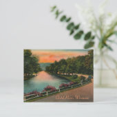 Vintag Chetek River Wisconsin Postcard Postkarte (Stehend Vorderseite)