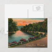 Vintag Chetek River Wisconsin Postcard Postkarte (Vorne/Hinten)