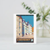 Vintag Cheverny France Travel Poster Postkarte (Stehend Vorderseite)