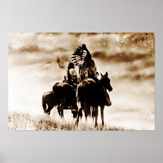 Vintag Cheyenne Warriors Canvas Print Poster (Vorne)