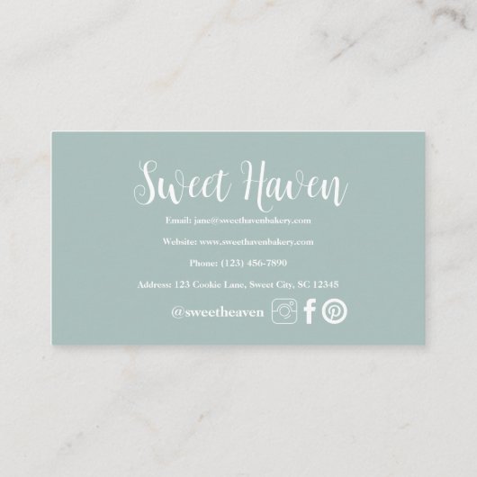 Vintag Chic Bakery Visitenkarte (Rückseite)