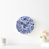 Vintag-Chic-Blumendesign Runde Wanduhr (Zuhause)
