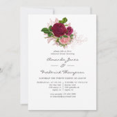 Vintag Chic Blush and Burgund Probe Dinner Einladung (Vorderseite)