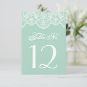 Vintag Chic Brocade Lace Tischnummer Cards (Stehend Vorderseite)