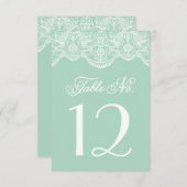 Vintag Chic Brocade Lace Tischnummer Cards (Vorne/Hinten)