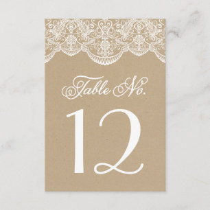 Vintag Chic Brocade Lace Tischnummer Cards