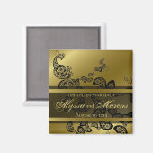 Vintag Chic Elegante Floral Peacock Save the Date Magnet (Vorderseite/Rückseite)