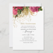 Vintag Chic Floral 50. Hochzeitstag Einladung (Vorderseite)