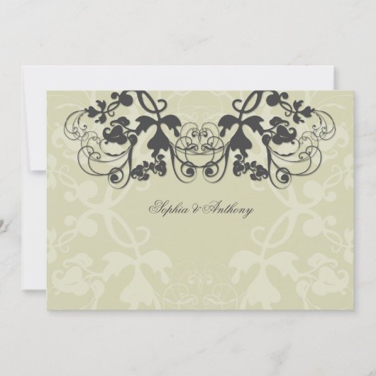 Vintag Chic Floral Blüh Hochzeit Einladung (Vorderseite)