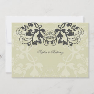 Vintag Chic Floral Blüh Hochzeit Einladung