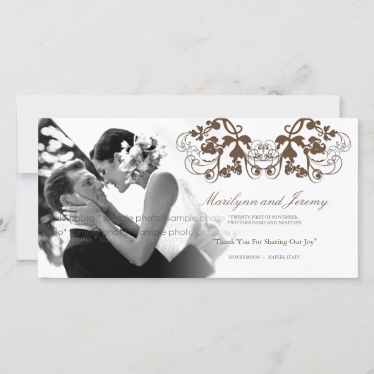 Vintag Chic Floral Blüh Wedding Danke (Vorderseite)