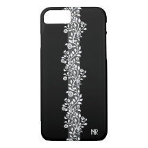 Vintag Chic Floral Elegant Gotische Schwarze Monog