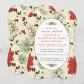 Vintag Chic Floral Wedding Brautparty Einladung (Vorne/Hinten)