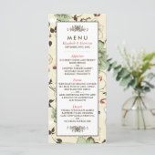 Vintag Chic Floral Wedding Menu Menükarte (Stehend Vorderseite)